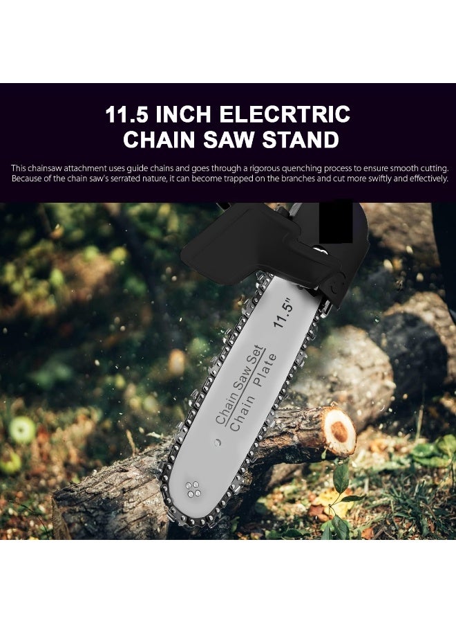 بروفيشنال حامل ملحق لمنشار كهربائي بطول 11.5 بوصة لطاحونة الزاوية، طقم أدوات قطع الخشب مع قضيب توجيه، واقي سلسلة، مقبض، مناسب لقطع أغصان الأشجار، جذوع الأشجار، الخيزران، أدوات كهربائية للغابات والحدائق والأعمال اليدوية، ملحق عالمي متوافق، شديد التحمل، قطع سريع - Image 5